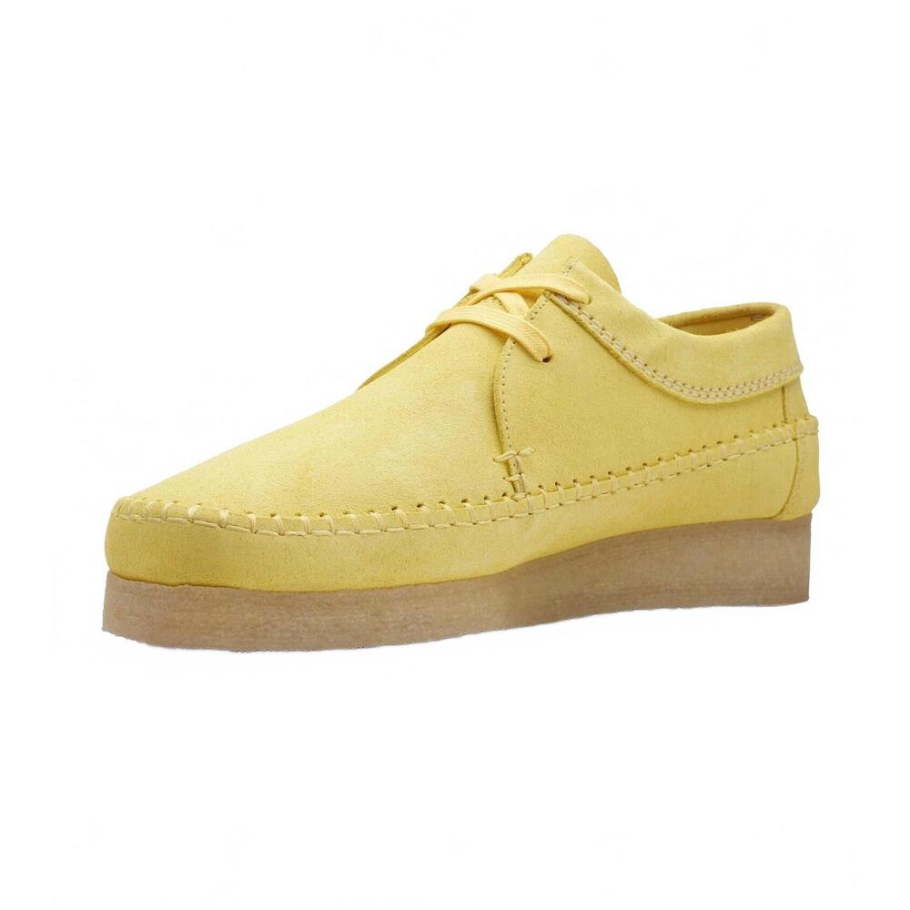 NEW CLARKS men's weaver shoes in bright yellow suede - Picture 5 of 8